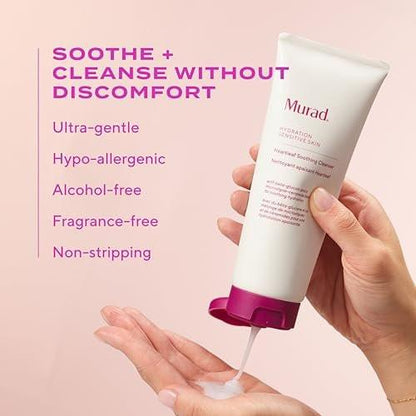 Murad Heartleaf Soothing Cleanser – Sanfte Gesichtsreinigung mit fermentiertem Heartleaf, Beta-Glucan, Ceramiden und Mikroalgen zur Reduzierung von Rötungen und Beruhigung empfindlicher und zu Ekzemen neigender Haut – 150 ml