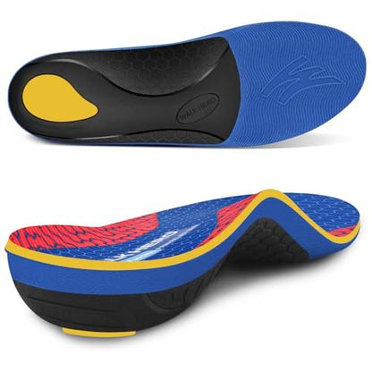 WalkHero Fußgewölbe-Stützeinlagen - Plantarfasziitis-Einlagen Schmerzlinderung, Orthopädische Einlagen gegen Fußermüdung und Druck für stundenlanges Stehen, Herren 7-7,5 | Damen 9-9,5