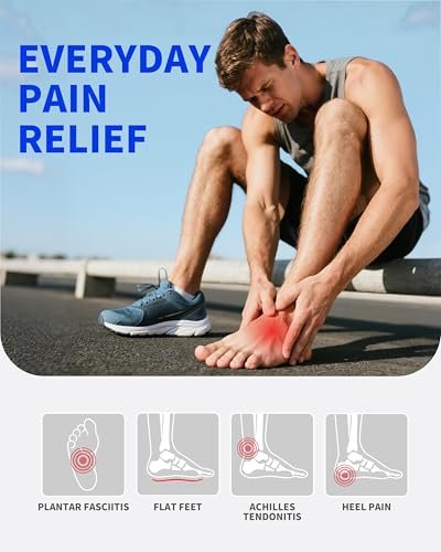WalkHero Fußgewölbe-Stützeinlagen - Plantarfasziitis-Einlagen Schmerzlinderung, Orthopädische Einlagen gegen Fußermüdung und Druck für stundenlanges Stehen, Herren 7-7,5 | Damen 9-9,5