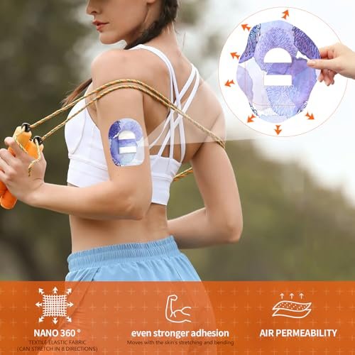 Omnipod 5 Overpatches wasserdicht mit Riemen – vorgeschnittene, schweißresistente Klebepflaster für Omnipod-Sensor – 20 Stück