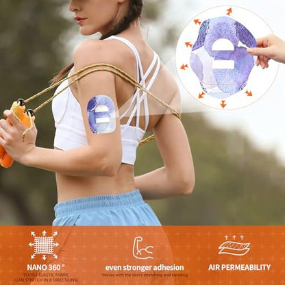 Omnipod 5 Overpatches wasserdicht mit Riemen – vorgeschnittene, schweißresistente Klebepflaster für Omnipod-Sensor – 20 Stück