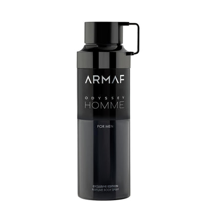 Armaf Odyssey Homme Black Body Spray für Männer – 200 ml (6,8 oz) – Langanhaltender Duft