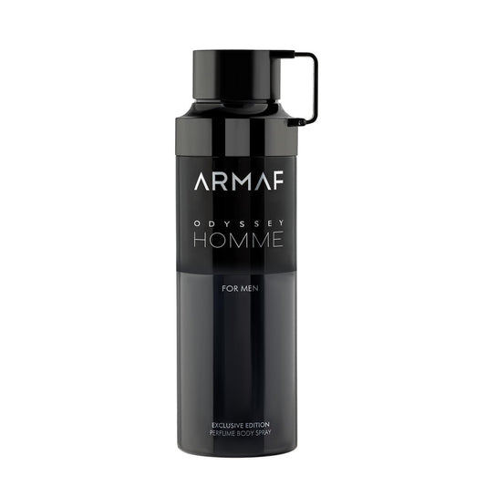 Armaf Odyssey Homme Black Body Spray für Männer – 200 ml (6,8 oz) – Langanhaltender Duft
