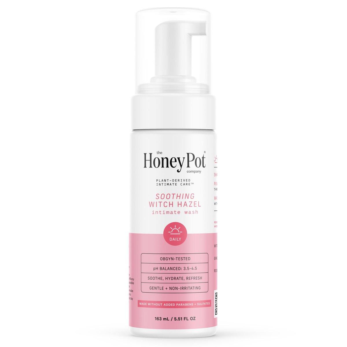 The Honey Pot Company - Witch Hazel Intimwaschgel - Postpartumbedarf - Kräutergetränkte Hygiene-Waschung für empfindliche Haut - pH-ausgeglichen - 5,51 Fl Oz