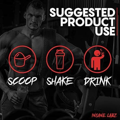 Insane Labz Psychotic Black Edition Mid Stim Pre-Workout Pulver – Energie, Fokus & Pump mit Kreatin, Beta-Alanin, Taurin & AMPiberry, 35 Portionen (Zitrus-Grapefruit)
