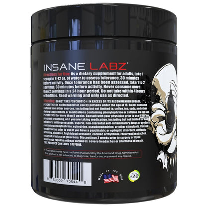 Insane Labz Psychotic Black Edition Mid Stim Pre-Workout Pulver – Energie, Fokus & Pump mit Kreatin, Beta-Alanin, Taurin & AMPiberry, 35 Portionen (Zitrus-Grapefruit)