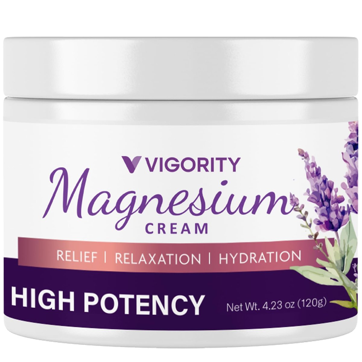Vigority Magnesium Creme mit Lavendel, Vitamin E und Sheabutter – Beruhigende Linderung