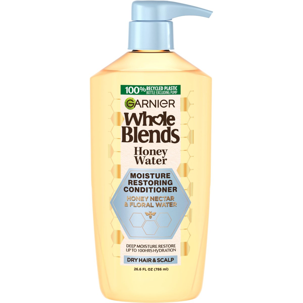 Garnier Whole Blends Honigwasser Feuchtigkeitsspendender Conditioner für trockenes Haar und trockene Kopfhaut mit Honignektar und Blütenwasser, 750 ml