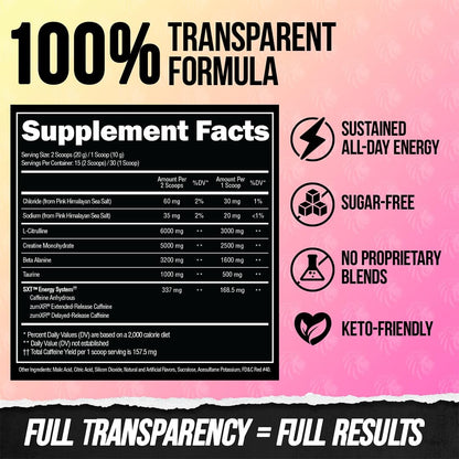 ALPHA LION Core Pre Workout mit Kreatin für Leistung, Beta-Alanin für Muskeln, L-Citrullin für Pump & Tri-Source Koffein für anhaltende Energie (30 Portionen, King Lemonade Geschmack)