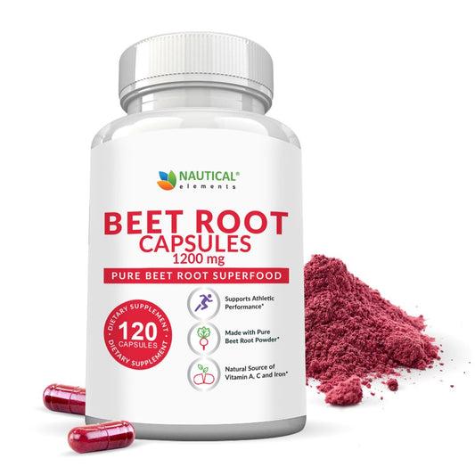 Rote Bete Kapseln - 1200 mg pro Portion - 120 Kapseln Rote Bete Pulver - Unterstützt Blutdruck, sportliche Leistung, Verdauung, Immunsystem (rein, nicht gentechnisch verändert & glutenfrei)