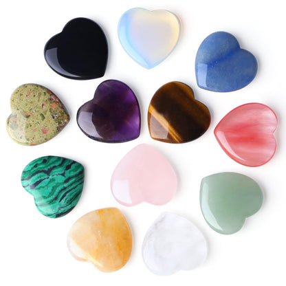 DUQGUHO 1 Zoll Herz Kristalle und Heilsteine Reiki Edelsteine Heilende Kristalle Amethyst Kristall Herz Set Rosenquarz Herzförmige Kristalle Bulk Polierte Edelsteine Spirituelle Geschenke für Frauen 12 Stück