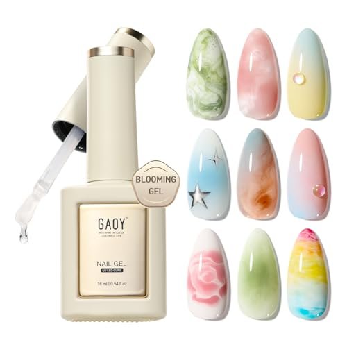 GAOY Blooming Gel Nagellack, 16 ml Klarer Blooming Gel, Spreading Effekte, UV-Licht aushärtend für Nagelkunst DIY