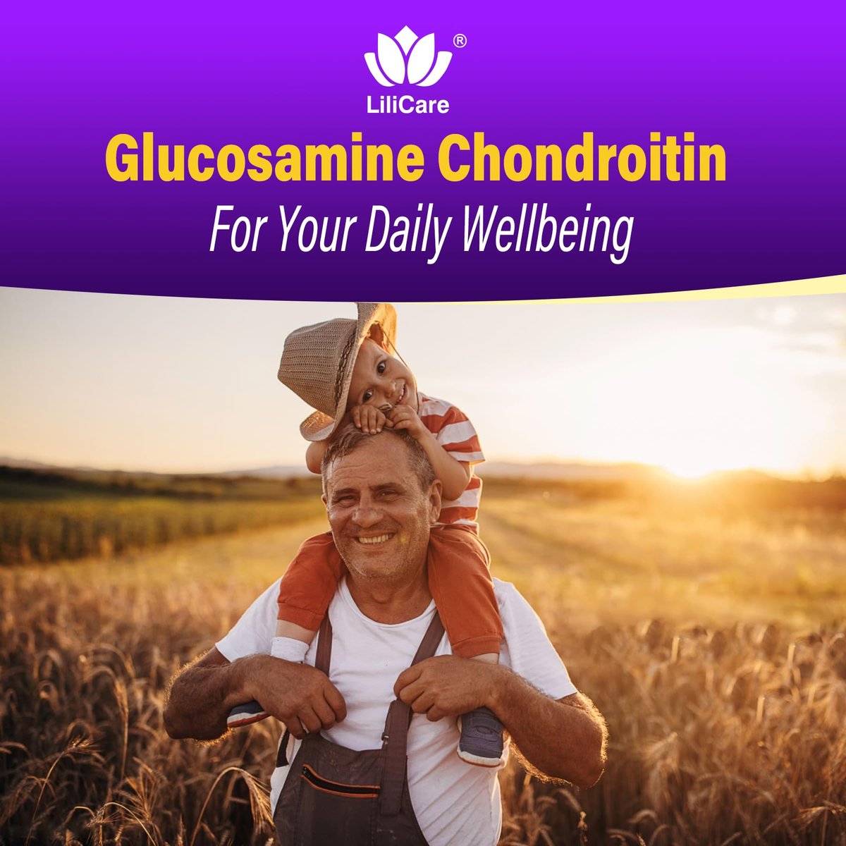 Glucosamin Chondroitin Gummis, Zuckerfrei, Extra Stark mit MSM, Boswellia, Kurkuma, Kollagen & Hyaluronsäure – für Knochen- und Gelenkgesundheit, für Männer & Frauen, 60 Stück