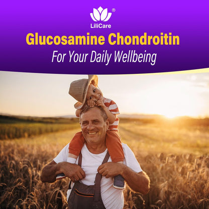Glucosamin Chondroitin Gummis, Zuckerfrei, Extra Stark mit MSM, Boswellia, Kurkuma, Kollagen & Hyaluronsäure – für Knochen- und Gelenkgesundheit, für Männer & Frauen, 60 Stück