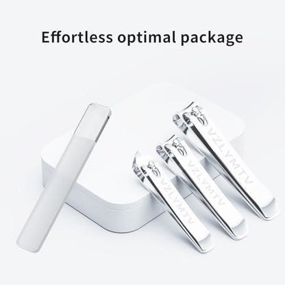 VZLYMTV Nagelknipser 4-teilig, scharfes Set, Zehennagelknipser für Männer & Frauen, Edelstahl-Nagelknipser für Senioren, professioneller Nageltrimmer (Silber)