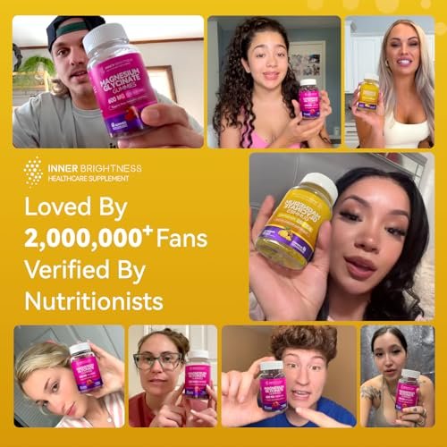 Magnesiumglycinat Gummibärchen 600 mg – Non-GMO, glutenfrei, Magnesium Gummis für Erwachsene & Kinder, Schlaf, Entspannung & Konzentration, Ananasgeschmack, 60 Stück