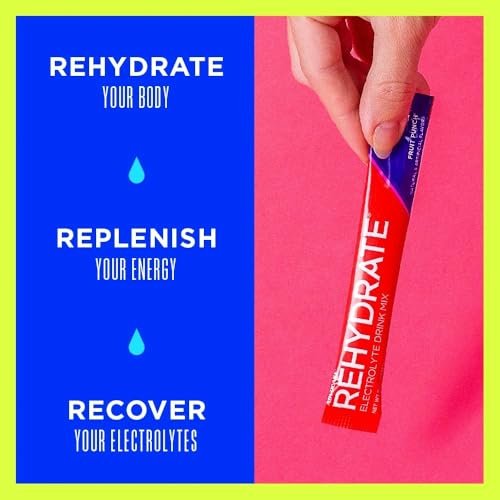 AdvoCare Rehydrate - Elektrolyt-Getränkepulver - mit Magnesium, Natrium, Kalium & Calcium - Antioxidantien & Aminosäuren - Hydration & Erholung - Fruchtpunsch, 15 Sticks (6,3 oz)