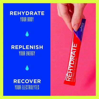 AdvoCare Rehydrate - Elektrolyt-Getränkepulver - mit Magnesium, Natrium, Kalium & Calcium - Antioxidantien & Aminosäuren - Hydration & Erholung - Fruchtpunsch, 15 Sticks (6,3 oz)