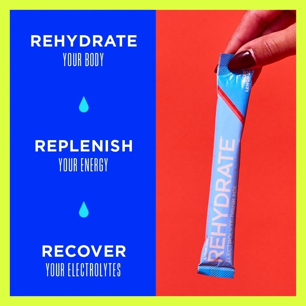 AdvoCare Rehydrate Elektrolyt-Getränkepulver – Berry Lemon Ice, 15 Sticks (6,3 oz) – mit Magnesium, Natrium, Kalium & Calcium – Antioxidantien & Aminosäuren – für Hydration & Erholung