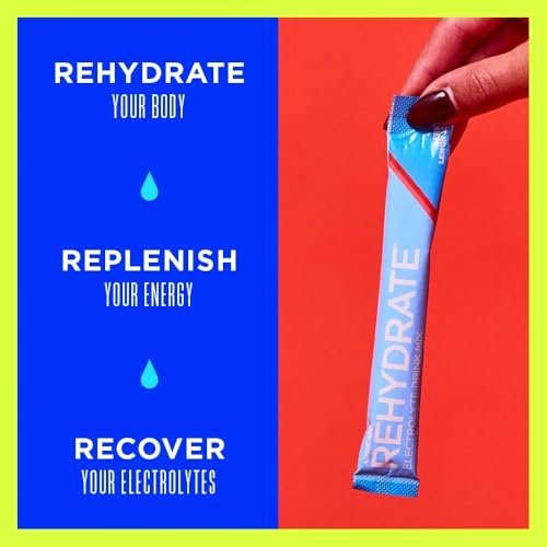 AdvoCare Rehydrate Elektrolyt-Getränkepulver – Berry Lemon Ice, 15 Sticks (6,3 oz) – mit Magnesium, Natrium, Kalium & Calcium – Antioxidantien & Aminosäuren – für Hydration & Erholung