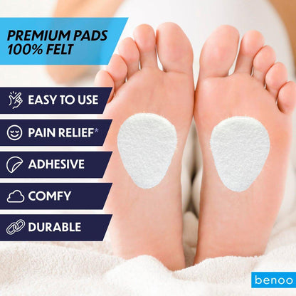 Metatarsal-Pads für Damen und Herren (12er-Pack) – Filz-Ballenpolster für Schmerzlinderung, für alle Schuharten, Morton Neurom, Einlegesohlen für hohe Absätze, Einheitsgröße (6 mm dick)
