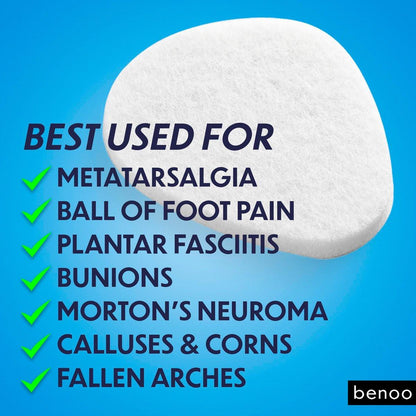 Metatarsal-Pads für Damen und Herren (12er-Pack) – Filz-Ballenpolster für Schmerzlinderung, für alle Schuharten, Morton Neurom, Einlegesohlen für hohe Absätze, Einheitsgröße (6 mm dick)