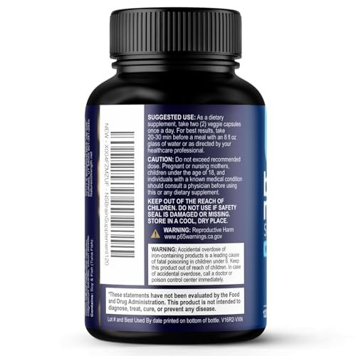 3X Stärke Nootropika Kapseln - Gehirn Booster mit Bacopa, Phosphatidylserin & DMAE für Konzentration, Klarheit & Fokus - 120 Kapseln