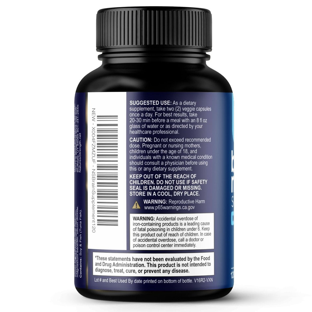 3X Stärke Nootropika Kapseln - Gehirn Booster mit Bacopa, Phosphatidylserin & DMAE für Konzentration, Klarheit & Fokus - 120 Kapseln