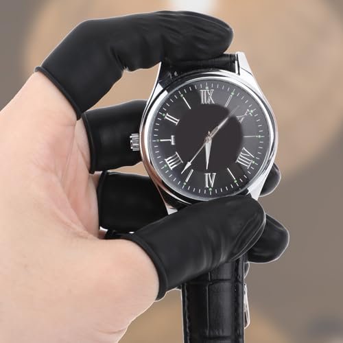 100 Stück Fingerlinge, Einweg-Silikon-Fingerspitzen-Schutz für Beauty-Maniküre-Massage (Schwarz)