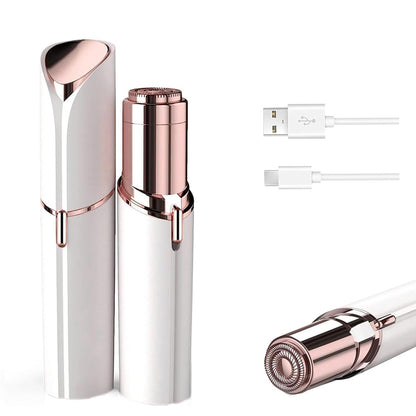 Tuokiy Gesichtshaarentferner für Frauen – Schmerzfreier Rasierer für Damen, USB wiederaufladbar, Weiß