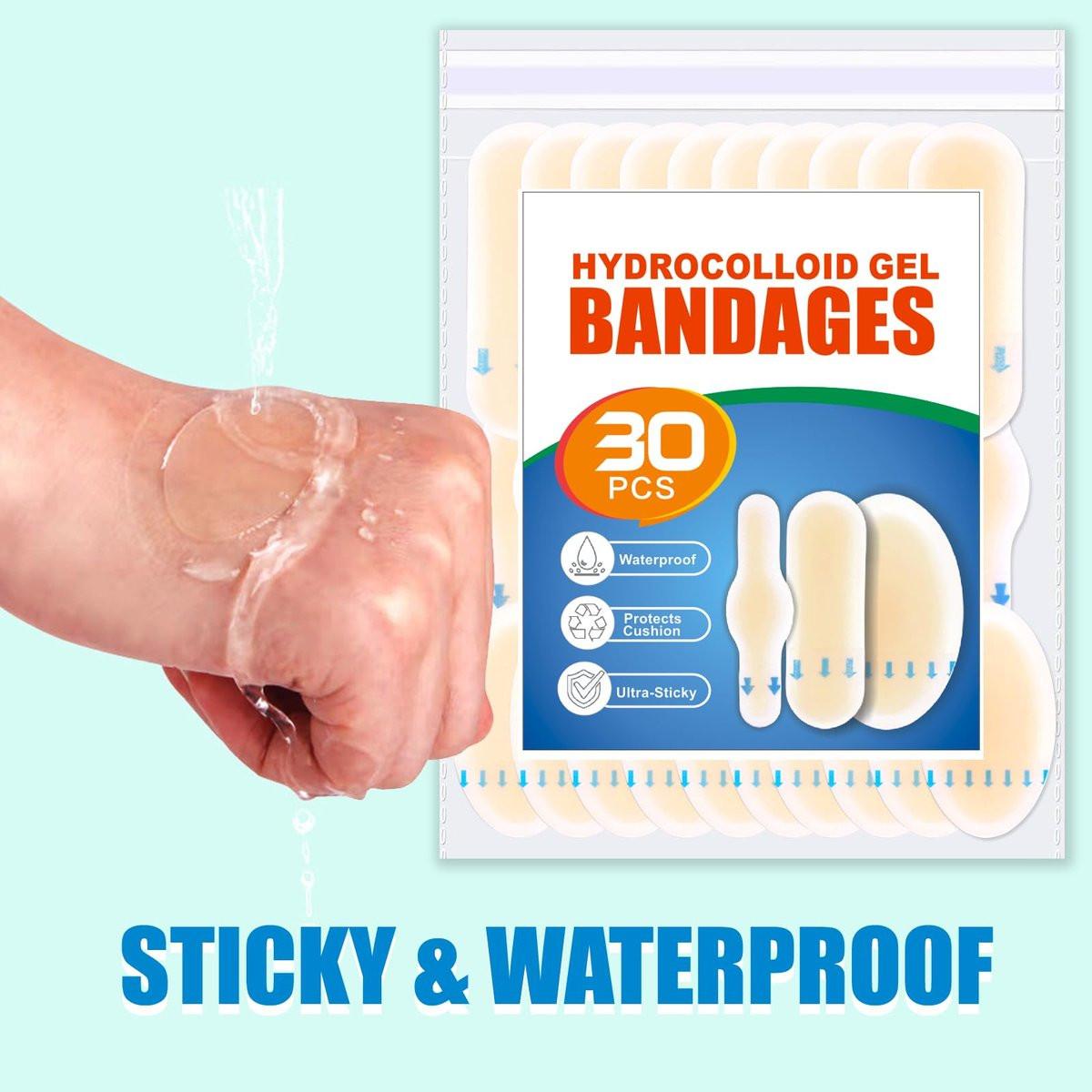 30er-Pack Hydrokolloid-Blasenpflaster – wasserdichte Blasenpflaster für Füße, Fersen und Zehen – Vorbeugung und Heilung von Blasen an der Ferse, Blasenpads