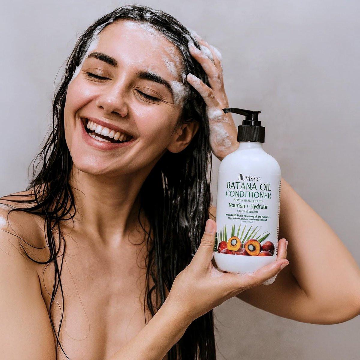 ILLUVISSE Batana Öl Shampoo & Conditioner Set für Haarwachstum & -verdickung – Bio Rosmarin, Teebaumöl, Biotin & Aloe Vera für Männer & Frauen – Stärkt, pflegt & glättet, 500 ml je Flasche