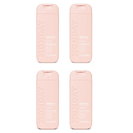 MONDAY Haircare SMOOTH Shampoo + Conditioner Set mit Weizenprotein & Avocadoöl für frizziges Haar 90 ml (Duo)