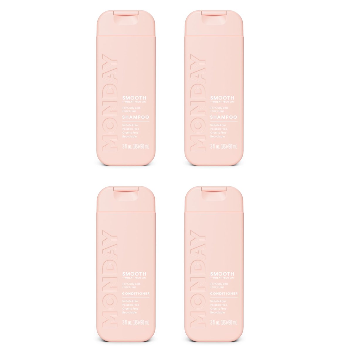 MONDAY Haircare SMOOTH Shampoo + Conditioner Set mit Weizenprotein & Avocadoöl für frizziges Haar 90 ml (Duo)