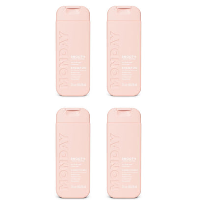 MONDAY Haircare SMOOTH Shampoo + Conditioner Set mit Weizenprotein & Avocadoöl für frizziges Haar 90 ml (Duo)