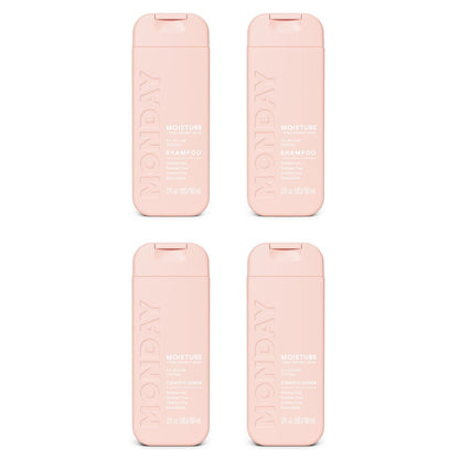 MONDAY Haircare MOISTURE Shampoo + Conditioner mit Hyaluronsäure & Sheabutter für trockenes & stumpfes Haar 90 ml (Duo-Set)