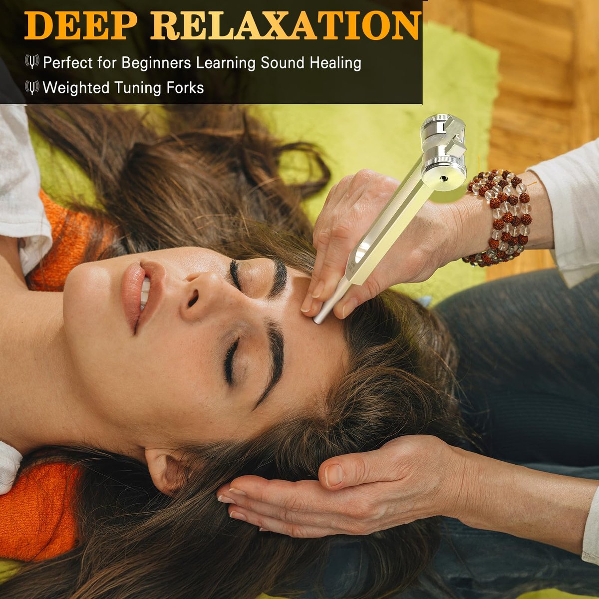 OM 136,1 Hz Gewichtete Stimmgabel mit Reflexhammer – Chakra-Heilungs-Set für Klangtherapie, Aluminiumlegierung, nicht magnetisch