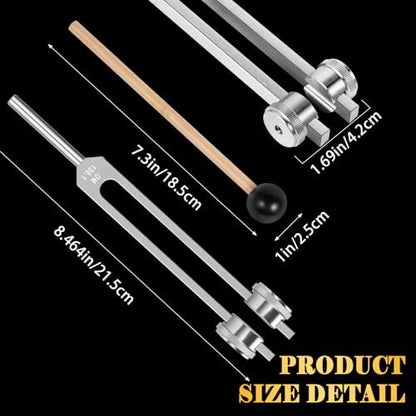 OM 136,1 Hz Gewichtete Stimmgabel mit Reflexhammer – Chakra-Heilungs-Set für Klangtherapie, Aluminiumlegierung, nicht magnetisch