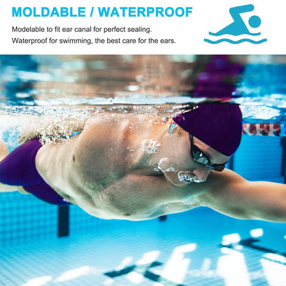 Becheln Ohrstöpsel zum Schlafen, wasserdichte formbare Silikon-Ohrstöpsel mit Geräuschunterdrückung, für Rasenmähen, Schwimmen und Konzerte, 8 Paar (16 Stück)