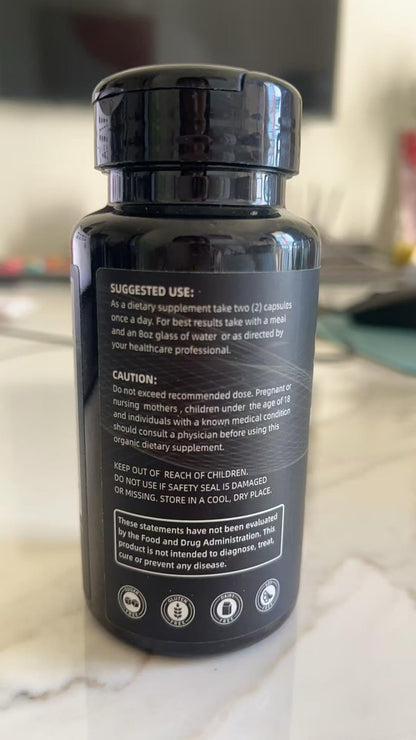 Rolphood Shilajit Kapseln für Männer/Frauen – Reines Himalaya Bio-Shilajit mit Ashwagandha, 60 Kapseln als Alternative zu Harz, Tropfen & Gummis