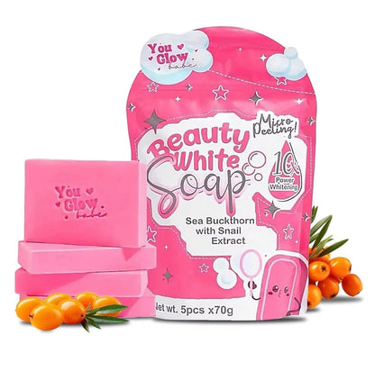 1 Pack You Glow Babe Beauty White Seife mit Sanddorn und Schneckenextrakt – 5 Stück à 70 g