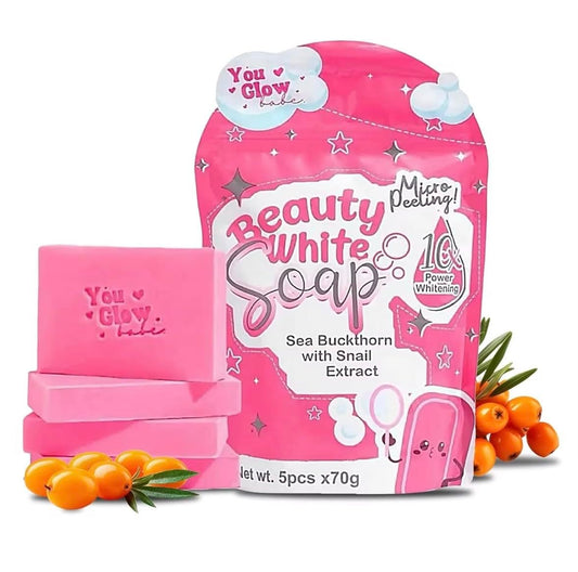 1 Pack You Glow Babe Beauty White Seife mit Sanddorn und Schneckenextrakt – 5 Stück à 70 g