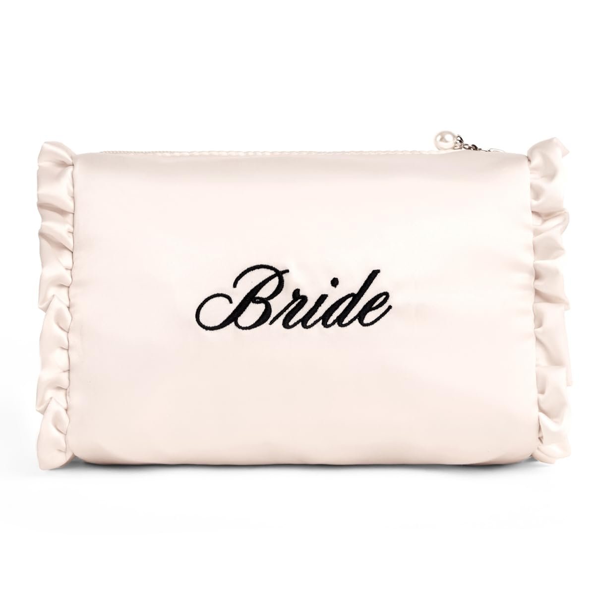 xo, Fetti Satin Bride Kosmetiktasche | Brautgeschenke, Junggesellinnenparty Deko, Make-up Tasche für die Braut