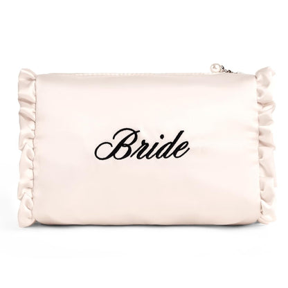 xo, Fetti Satin Bride Kosmetiktasche | Brautgeschenke, Junggesellinnenparty Deko, Make-up Tasche für die Braut