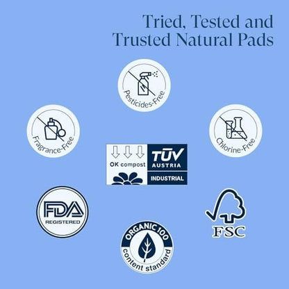 100 % Bio-Baumwoll-Binden für die Nacht, ultradünn, extra starke Menstruationsbinden mit Flügeln, für starken Schutz, Größe 5, 12 Stück