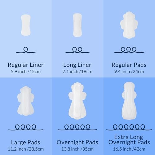 100 % Bio-Baumwoll-Binden für die Nacht, ultradünn, extra starke Menstruationsbinden mit Flügeln, für starken Schutz, Größe 5, 12 Stück