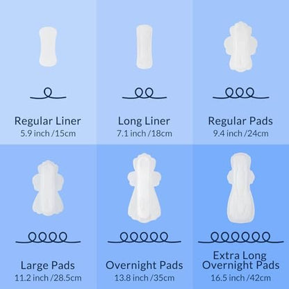 100 % Bio-Baumwoll-Binden für die Nacht, ultradünn, extra starke Menstruationsbinden mit Flügeln, für starken Schutz, Größe 5, 12 Stück