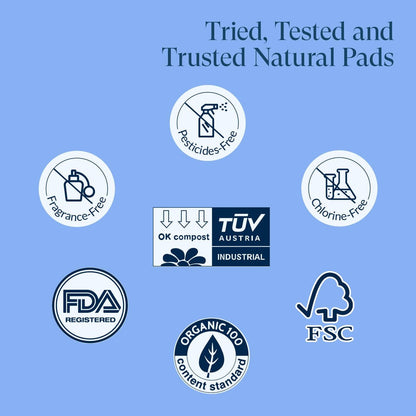 100 % Bio-Baumwoll-Binden für die Nacht, ultradünn, extra starke Menstruationsbinden mit Flügeln, für starken Schutz, Größe 5, 12 Stück