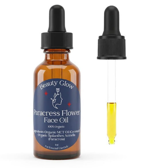 100% Bio Paracress Blüten Gesichtsöl Serum mit MCT Kokosöl – Anti-Aging, Anti-Falten, Feuchtigkeitsspendend – 30 ml