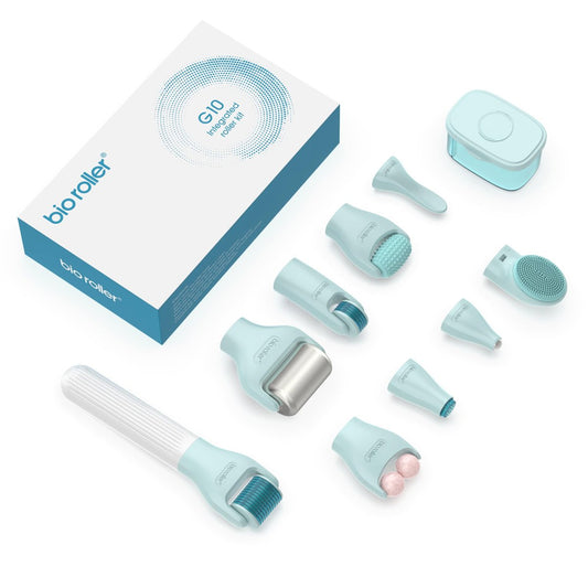 Gdbanlimi 10-in-1 Derma Roller Set – 0,25 mm Microneedling Roller mit 10 austauschbaren Köpfen und Aufbewahrungsbox